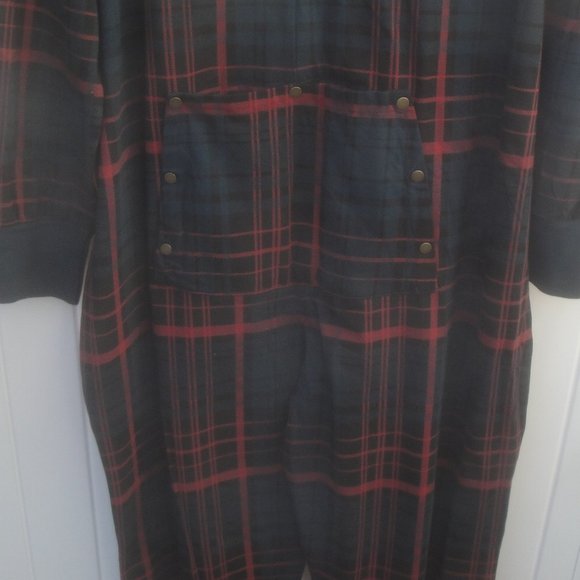 Hearth & Hand Onesie Magnolia Plaid Winter Christmas Pajamas Snap Front XXL NEW - Picture 6 of 10